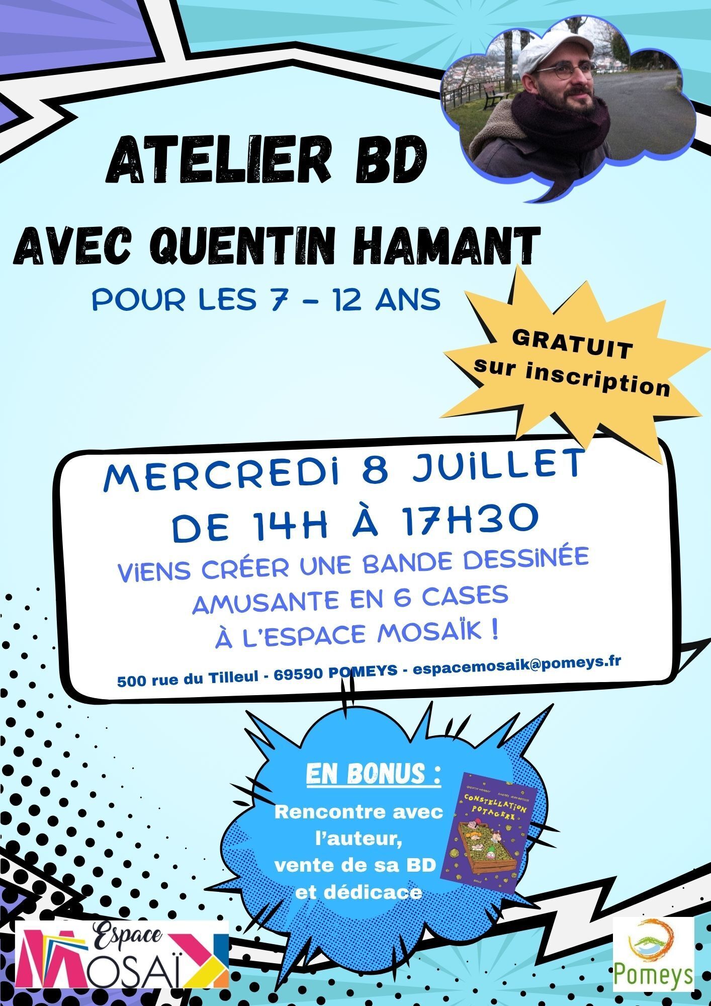 Atelier BD avec Quentin Hamant pour les 7-12 ans