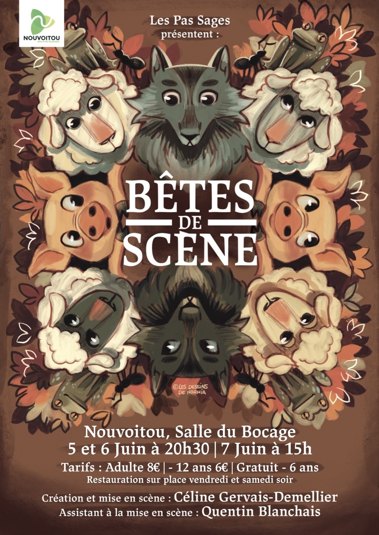 Spectacle de théâtre "Bêtes de Scène" (5-6-7 juin 2026) – Les Pas Sages