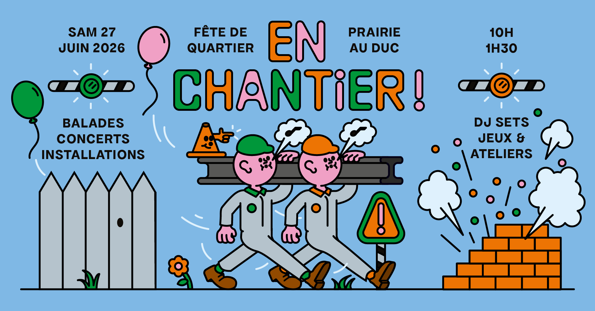 En chantier ! Fête de quartier Prairie au Duc