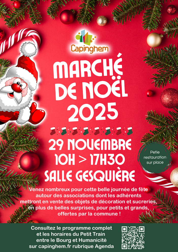 Capinghem, marché de Noël le samedi 29 novembre de 10h à 17h30