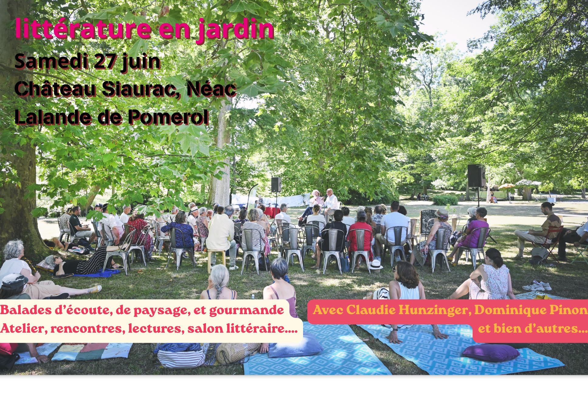 Festival Littérature en jardin : Samedi 27 juin (J6)