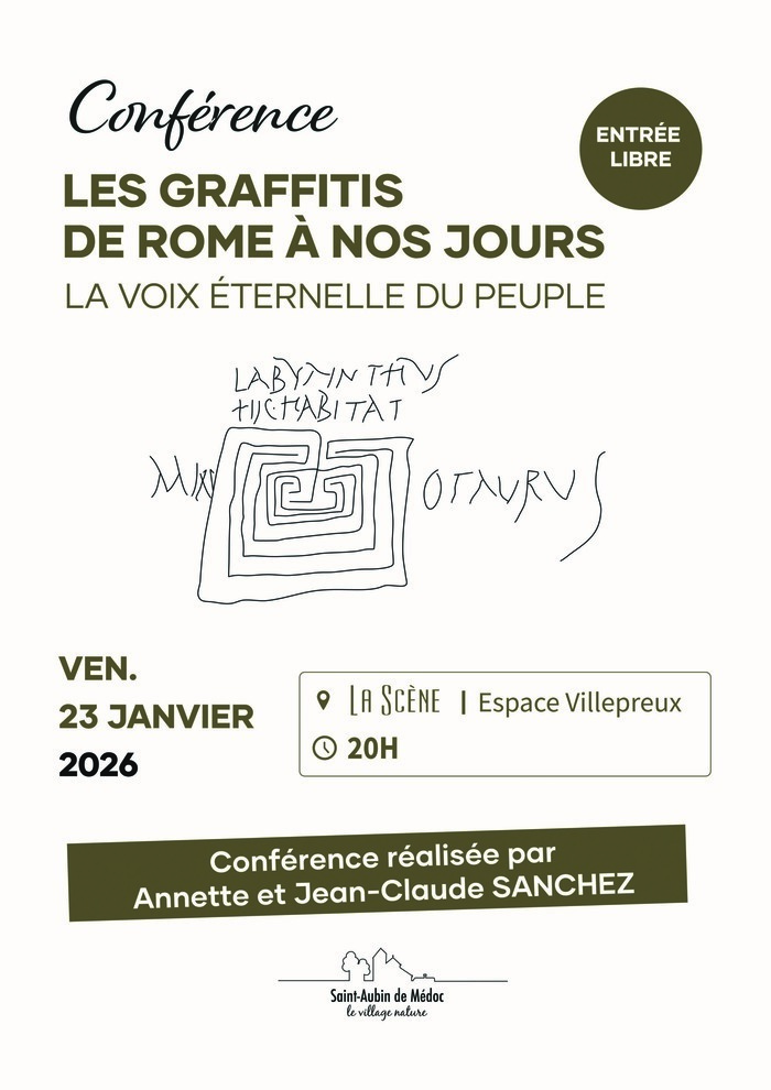 CONFERENCE
LES GRAFFITIS DE RÔME A NOS JOURS : La voix éternelle du peuple