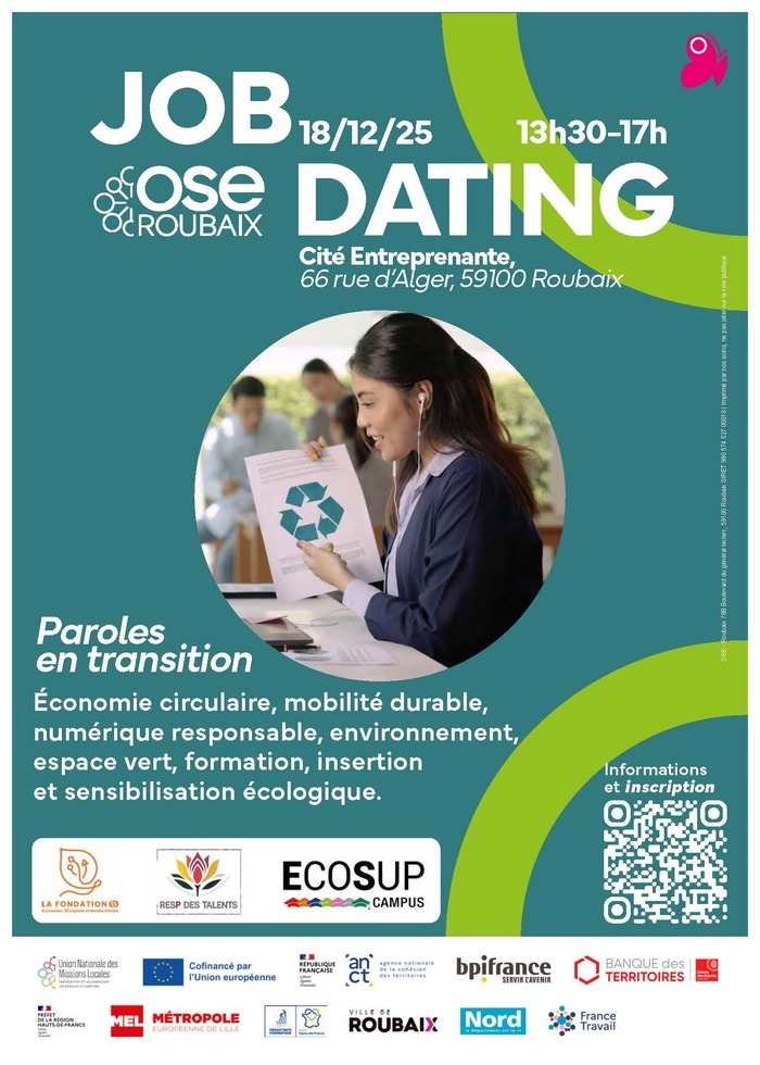 Job Dating : "Paroles en transition", la rencontre entre talents engagés et entreprises responsables !