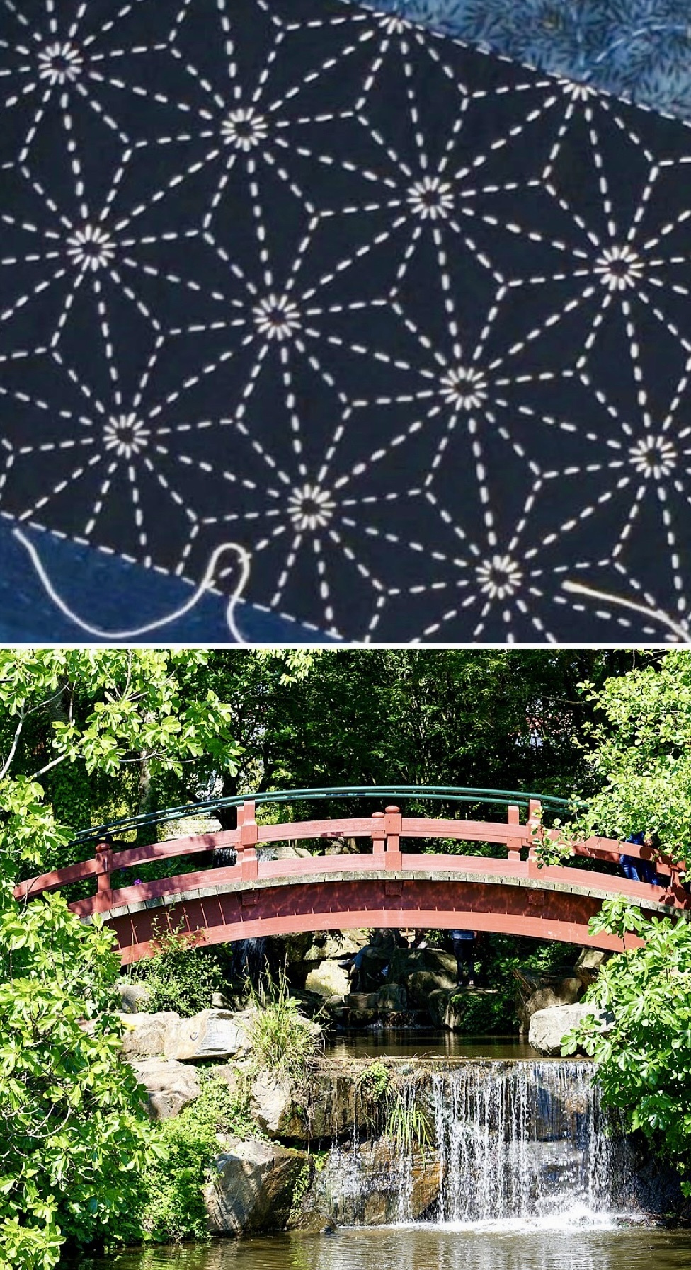 Sashiko dans le jardin japonais de l'Île de Versailles