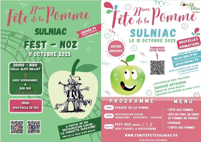 Comme tous les ans, la commune de Sulniac fête la récolte des pommes avec sa parade, ses animations, ses exposants et son Fest-noz !