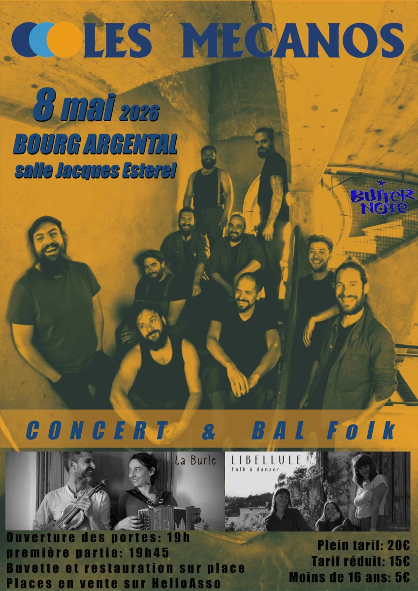 Concert Bal Fol - Les Mécanos, L Burle, Trio Libellule