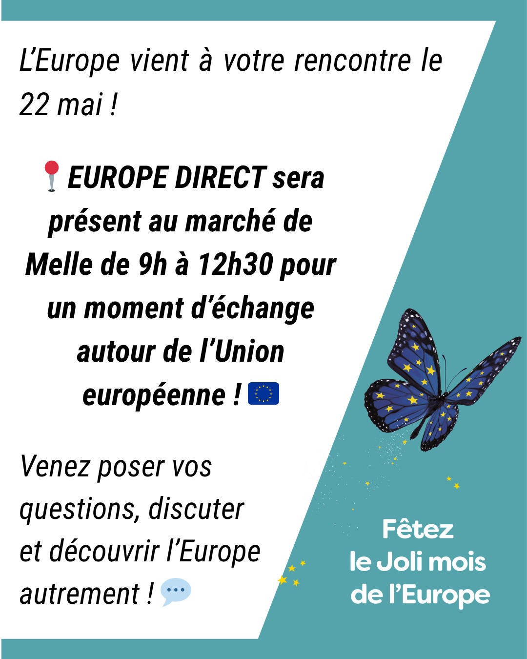 Stand europe au marché Mellois