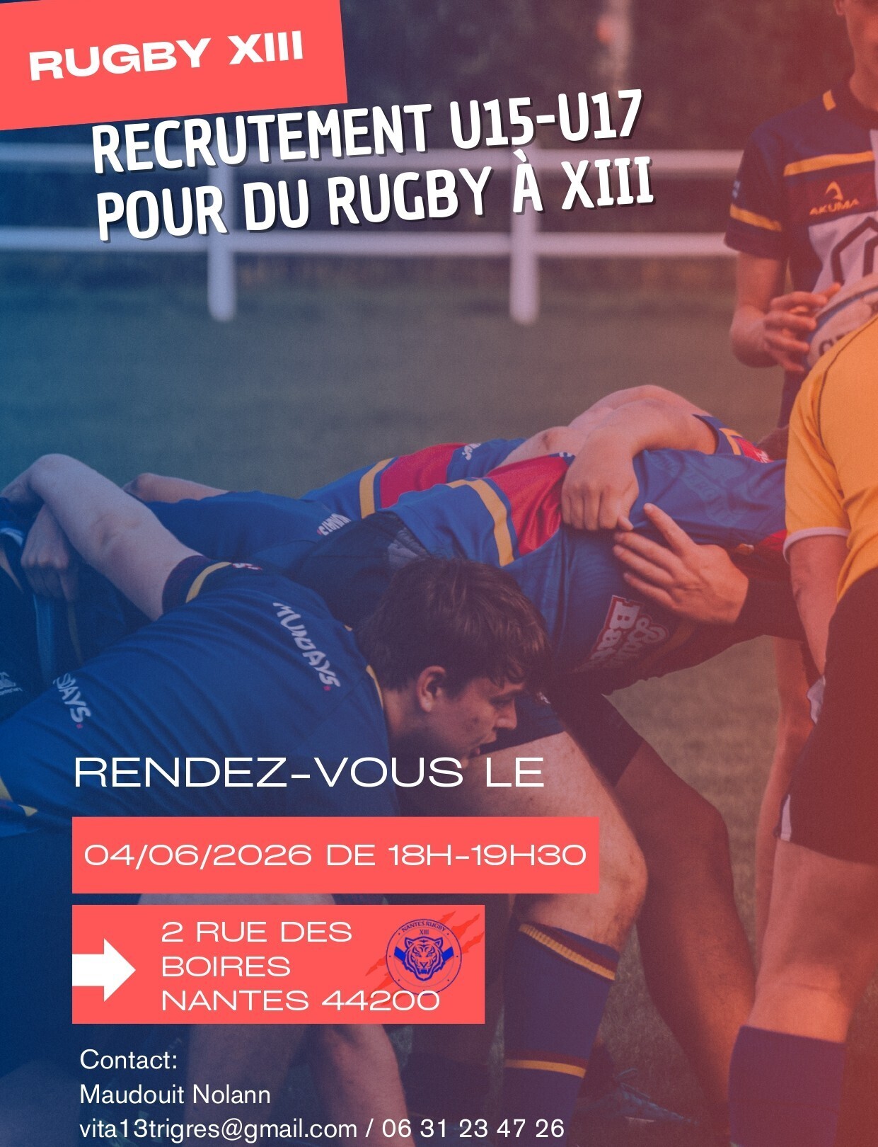 Entrainement découverte Rugby XIII 13-16 ans