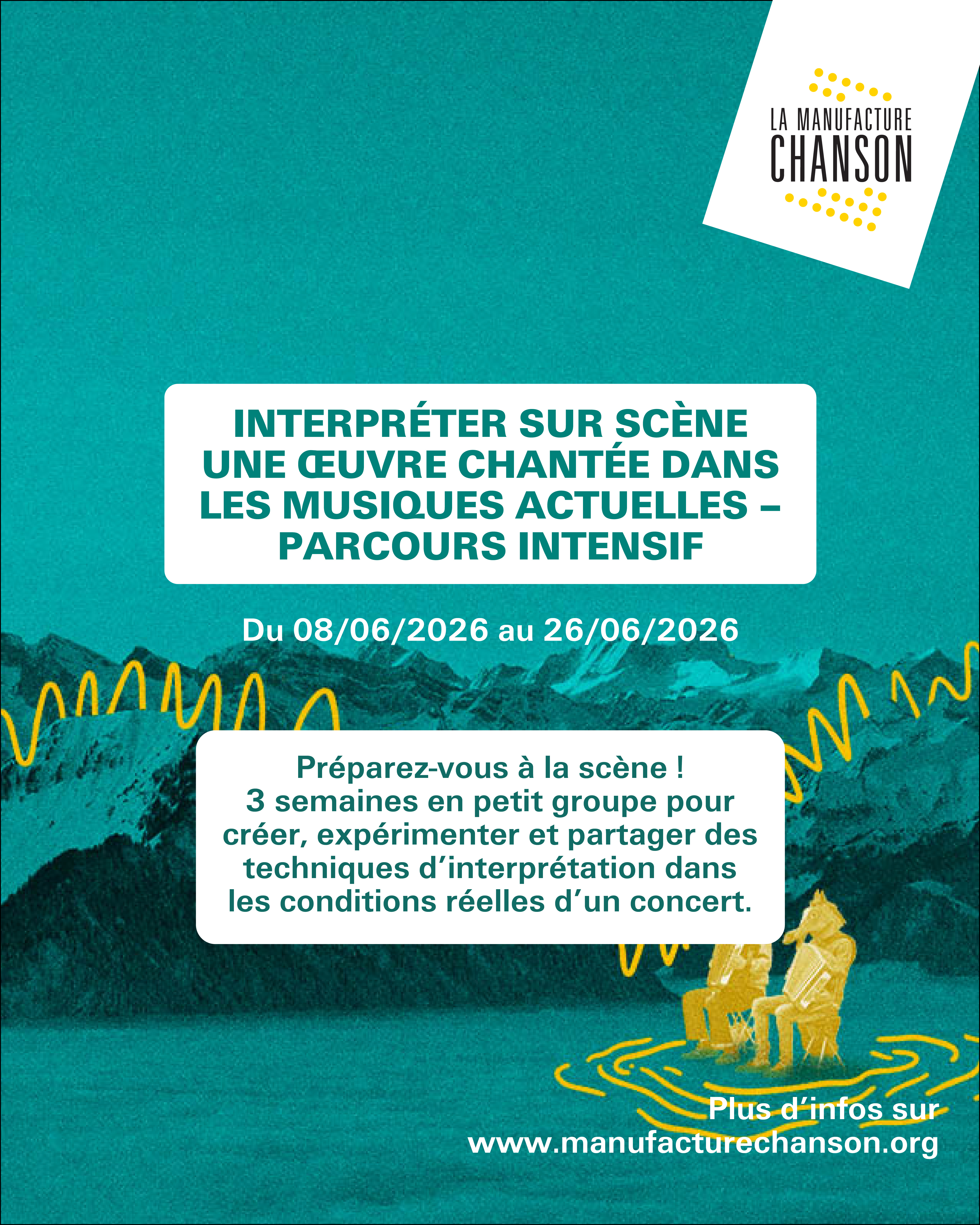 Interpréter sur scène une œuvre chantée dans les musiques actuelles – Parcours Intensif