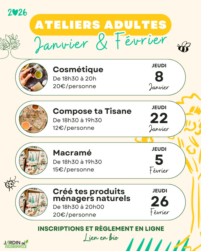 Animations adultes au Jardin de Chlorophylle