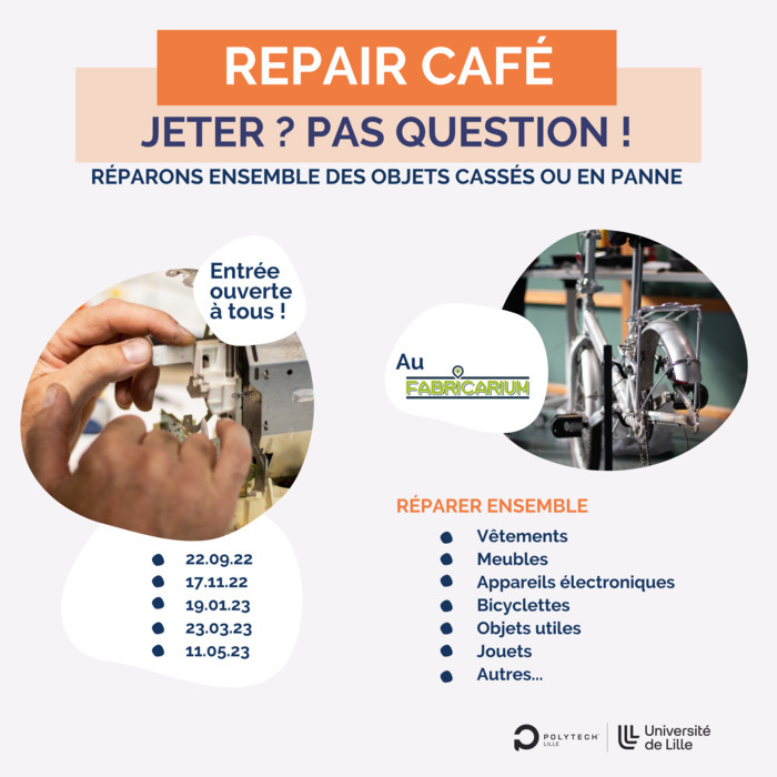 Les Repair Cafés du Fabricarium, Fablab de Polytech Lille