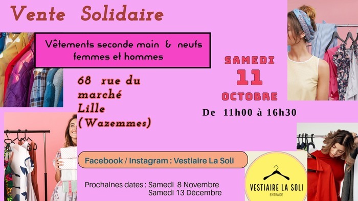 Vente solidaire de vêtements par le "Vestiaire LaSoli"